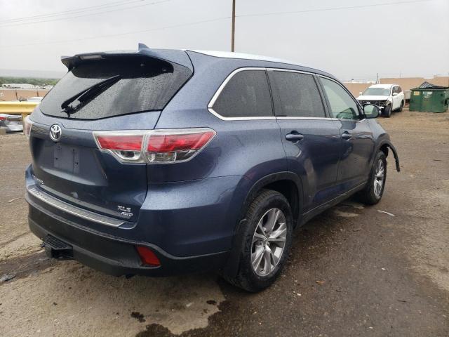 5TDJKRFH6ES040944 - 2014 TOYOTA HIGHLANDER XLE Կապույտ լուսանկար 3