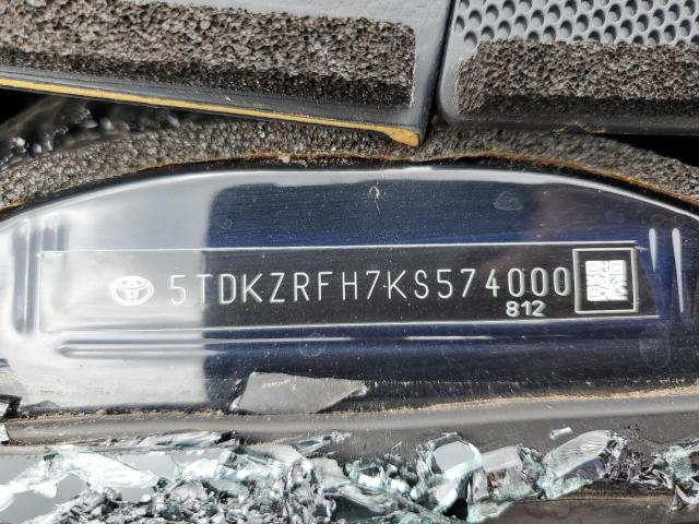 5TDKZRFH7KS574000 - 2019 TOYOTA HIGHLANDER SE BLACK photo 13