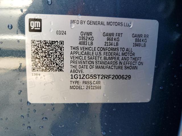 1G1ZG5ST2RF200629 - 2024 CHEVROLET MALIBU RS BLUE photo 12