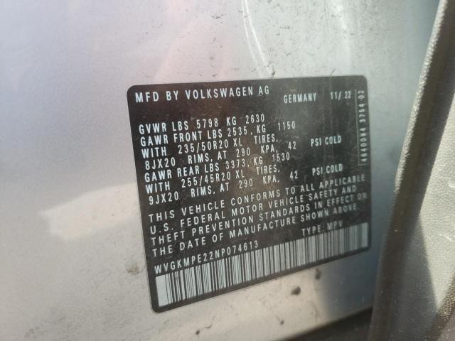 WVGKMPE22NP074613 - 2022 VOLKSWAGEN ID.4 PRO S ვერცხლისფერი ფოტო 13