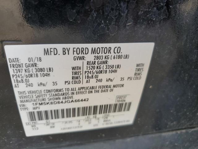 1FM5K8D84JGA66442 - 2018 FORD EXPLORER XLT BLACK photo 14