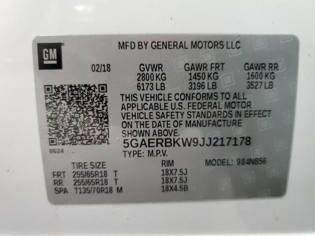 5GAERBKW9JJ217178 - 2018 BUICK ENCLAVE ESSENCE თეთრი ფოტო 13