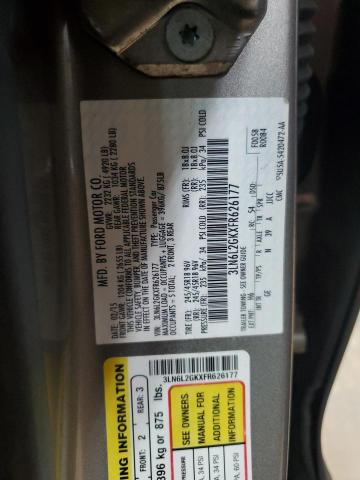 3LN6L2GKXFR626177 - 2015 LINCOLN MKZ GRAY photo 12