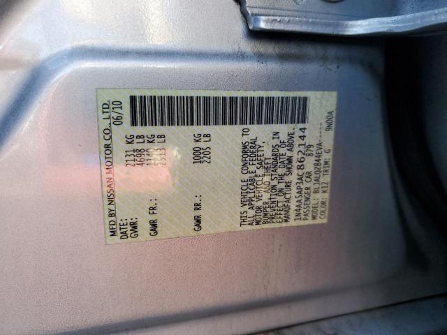 1N4AA5AP3AC862144 - 2010 NISSAN MAXIMA S SILVER photo 10