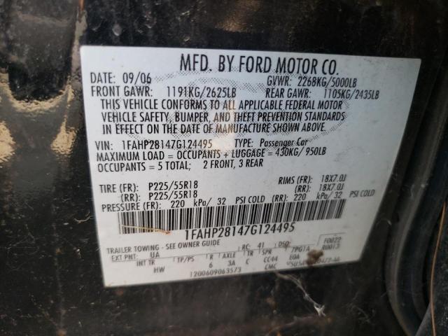 1FAHP28147G124495 - 2007 FORD FIVE HUNDR LIMITED BLACK photo 12