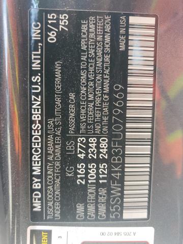 55SWF4KB3FU079669 - 2015 MERCEDES-BENZ C 300 4MATIC GRAY photo 12