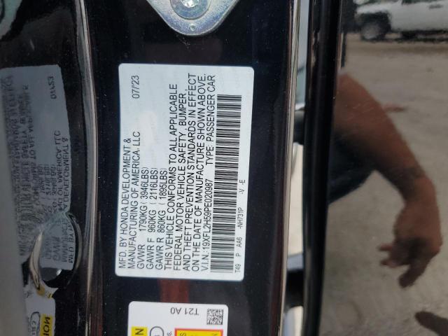 19XFL2H59PE020987 - 2023 HONDA CIVIC LX BLACK photo 12