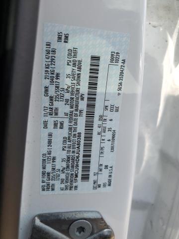 1FMCU9HD6JUA80388 - 2018 FORD ESCAPE SEL თეთრი ფოტო 12