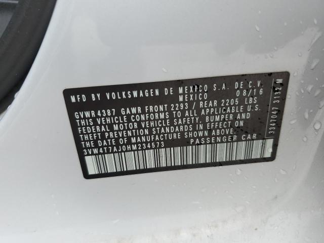 3VW4T7AJ0HM234573 - 2017 VOLKSWAGEN JETTA GLI 白色 照片 12