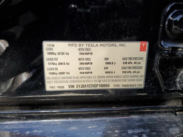 5YJSA1E25GF168864 - 2016 TESLA MODEL S Schwarz Foto 13