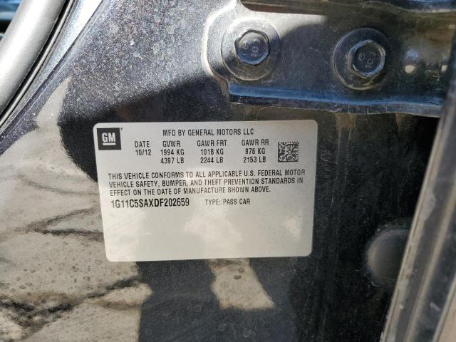 1G11C5SAXDF202659 - 2013 CHEVROLET MALIBU 1LT 黑色 照片 12