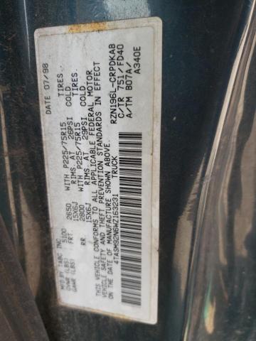 4TASM92N6WZ163231 - 1998 TOYOTA TACOMA XTRACAB PRERUNNER ტალღისფერი ფოტო 12