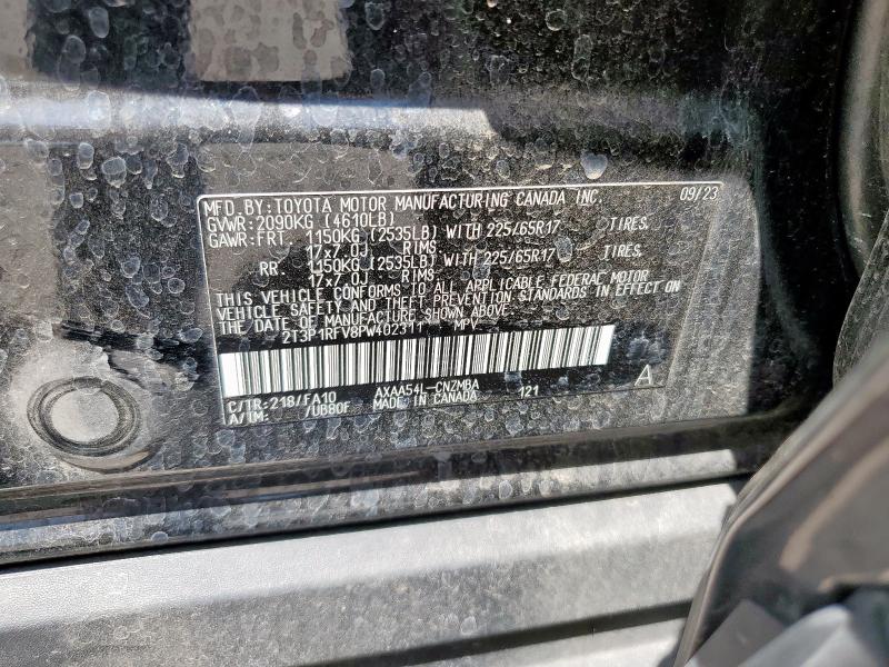 2T3P1RFV8PW402311 - 2023 TOYOTA RAV4 XLE BLACK photo 13