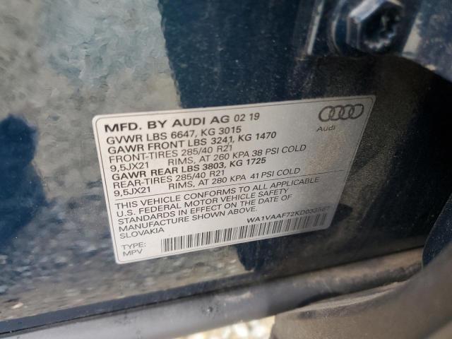 WA1VAAF72KD033567 - 2019 AUDI Q7 PRESTIGE 蓝色 照片 13