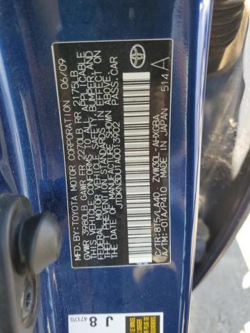 JTDKN3DU1A0013902 - 2010 TOYOTA PRIUS BLUE photo 12