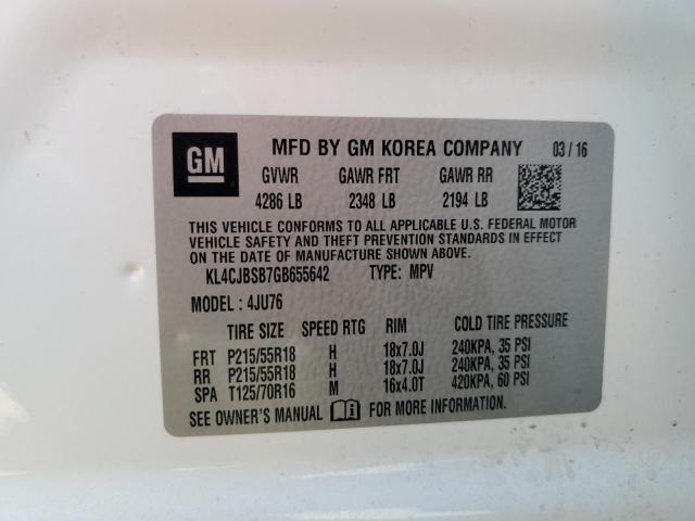 KL4CJBSB7GB655642 - 2016 BUICK ENCORE CONVENIENCE 白色 照片 13