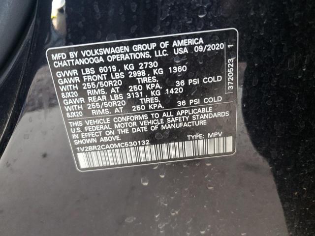 1V2BR2CA0MC530132 - 2021 VOLKSWAGEN ATLAS SEL BLACK photo 13