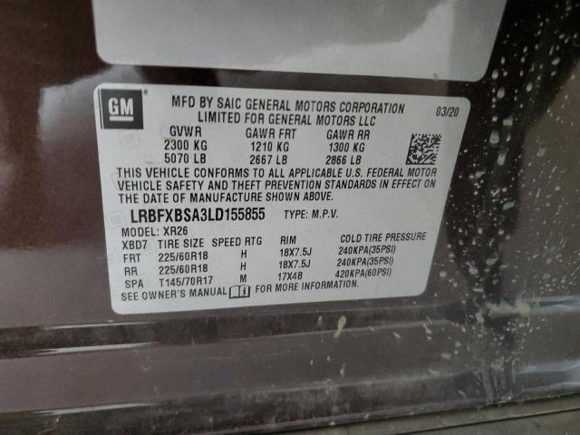 LRBFXBSA3LD155855 - 2020 BUICK ENVISION PREFERRED Qəhvəyi foto 13