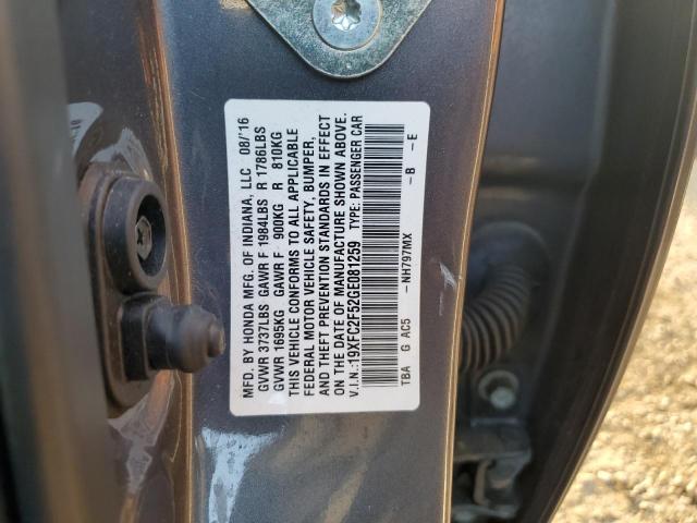 19XFC2F52GE081259 - 2016 HONDA CIVIC LX GRAY photo 12