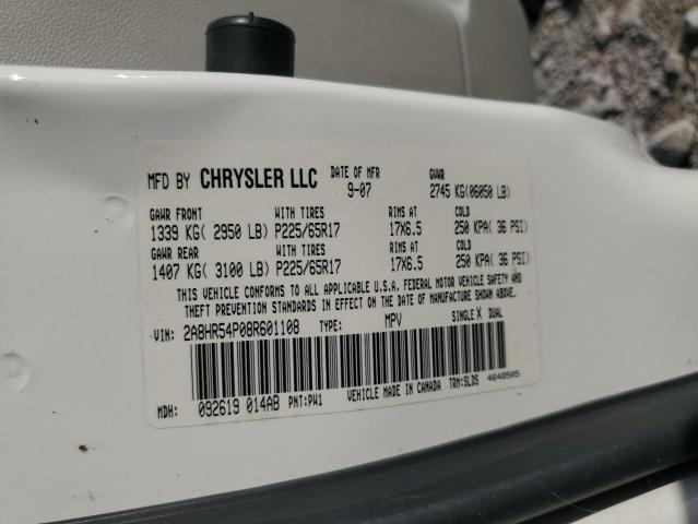 2A8HR54P08R601108 - 2008 CHRYSLER TOWN & COU TOURING Biały zdjęcie 13