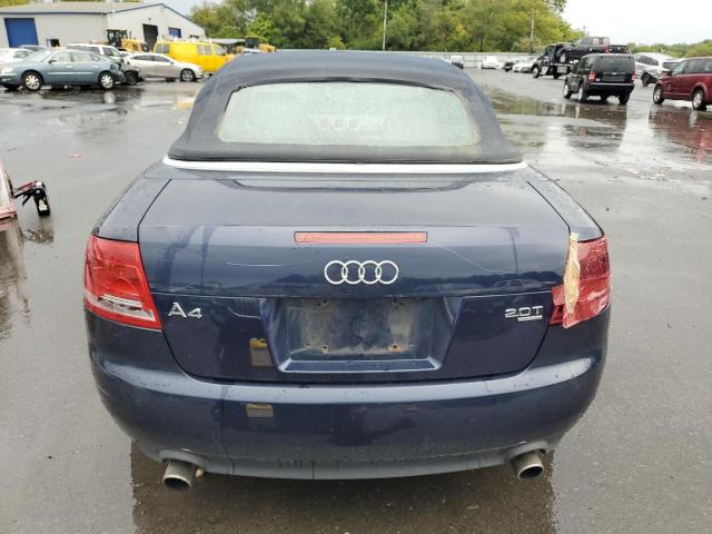 WAUDF48H67K026812 - 2007 AUDI A4 2.0T CABRIOLET QUATTRO BLUE photo 6