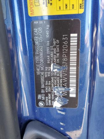 WBAWV13578P120631 - 2008 BMW 328 I SULEV BLUE photo 12