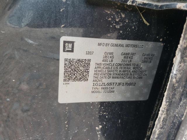 1G1ZD5ST7JF170802 - 2018 CHEVROLET MALIBU LT 黑色 照片 12