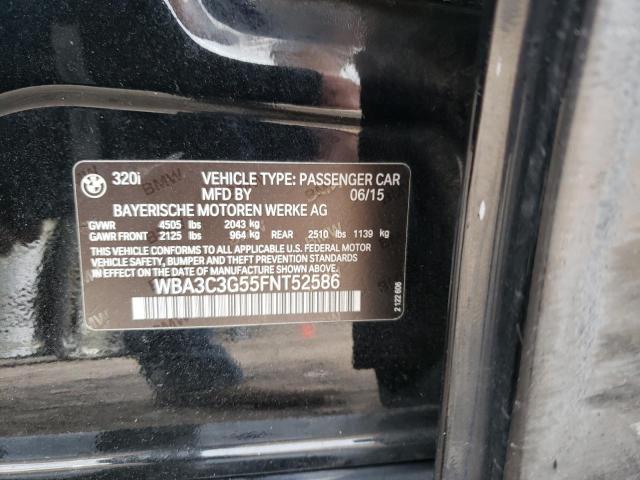 WBA3C3G55FNT52586 - 2015 BMW 320 I XDRIVE BLACK photo 12