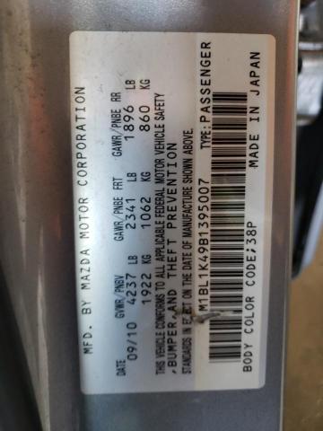 JM1BL1K49B1395007 - 2011 MAZDA SPEED 3 ვერცხლისფერი ფოტო 13