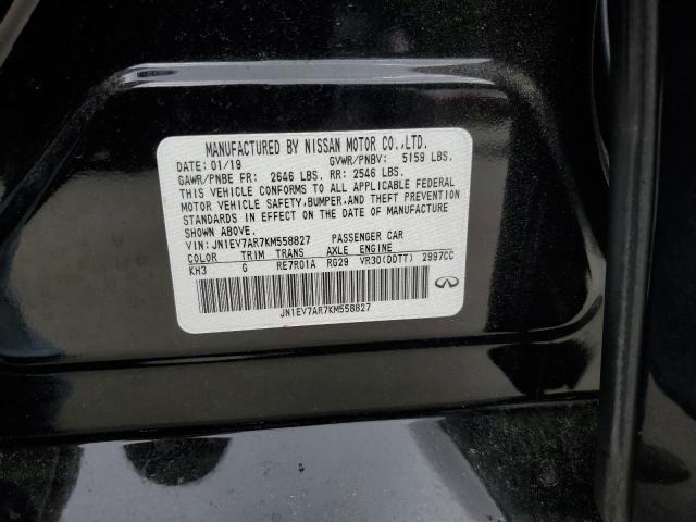 JN1EV7AR7KM558827 - 2019 INFINITI Q50 LUXE შავი ფოტო 12