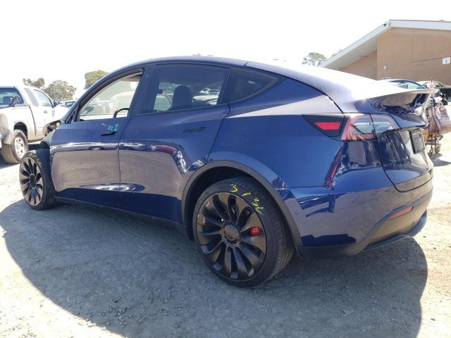 5YJYGDEF3MF212059 - 2021 TESLA MODEL Y BLUE photo 2