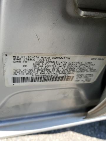 JTEGH20V620044176 - 2002 TOYOTA RAV4 AUTOM SILVER photo 12