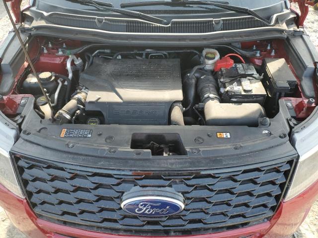 1FM5K8GT5KGA97166 - 2019 FORD EXPLORER SPORT MAROON photo 11