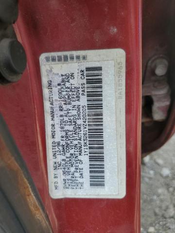 1Y1SK5261VZ420205 - 1997 GEO PRIZM BASE MAROON photo 12