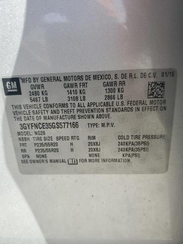 3GYFNCE35GS577166 - 2016 CADILLAC SRX PERFORMANCE COLLECTION SILVER photo 13