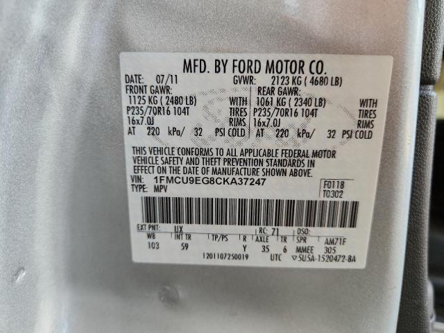 1FMCU9EG8CKA37247 - 2012 FORD ESCAPE LIMITED Silber Foto 13