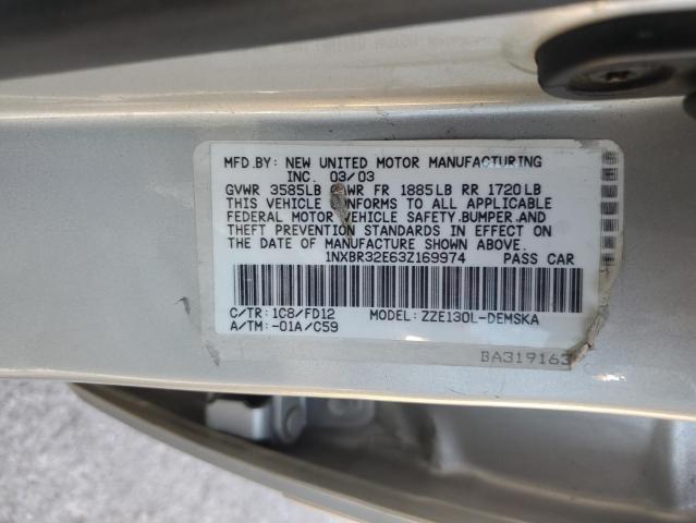 1NXBR32E63Z169974 - 2003 TOYOTA COROLLA CE SILVER photo 12