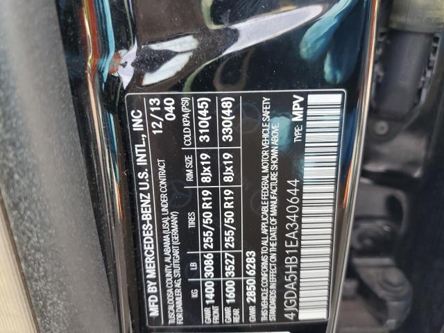 4JGDA5HB1EA340644 - 2014 MERCEDES-BENZ ML 350 4MATIC BLACK photo 13