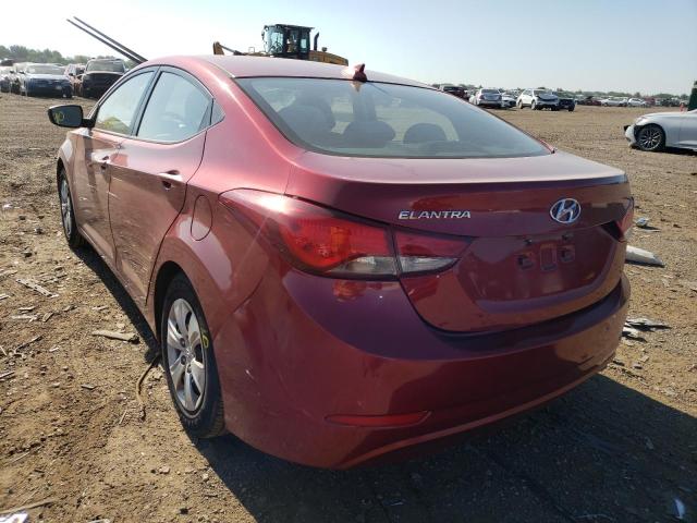 5NPDH4AE5GH701223 - 2016 HYUNDAI ELANTRA SE RED photo 3