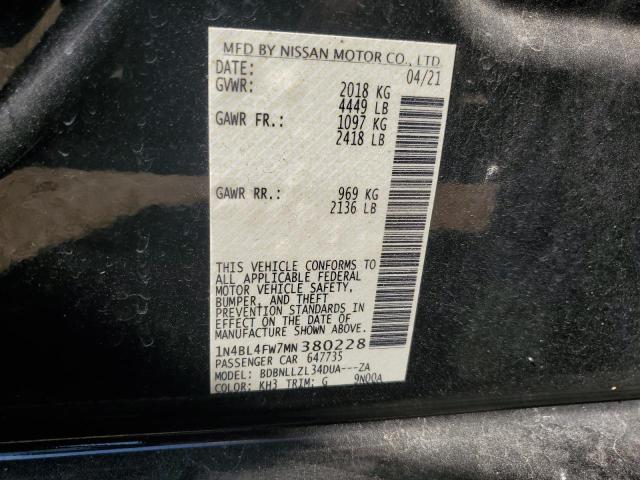 1N4BL4FW7MN380228 - 2021 NISSAN ALTIMA PLATINUM BLACK photo 12