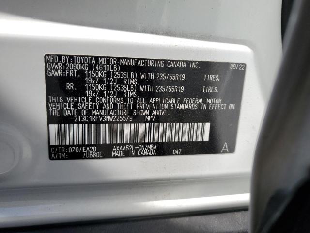 2T3C1RFV3NW225579 - 2022 TOYOTA RAV4 XLE PREMIUM WHITE photo 12