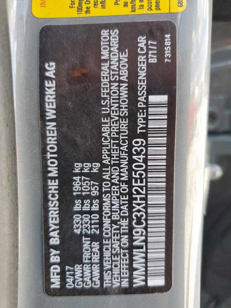 WMWLN9C3XH2E50439 - 2017 MINI COOPER S CLUBMAN Сұр фото 12