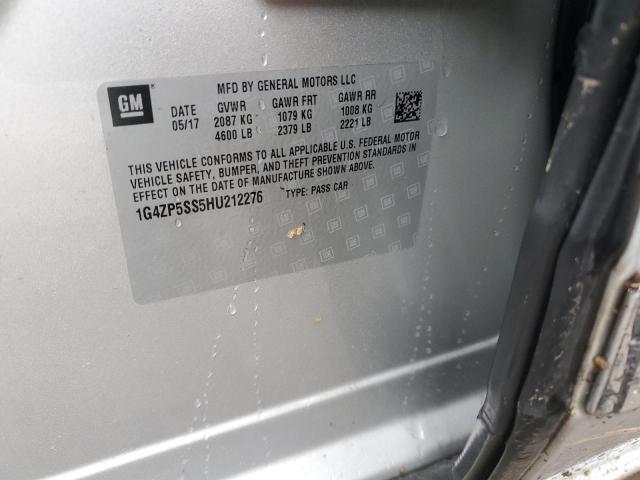 1G4ZP5SS5HU212276 - 2017 BUICK LACROSSE ESSENCE ვერცხლისფერი ფოტო 10