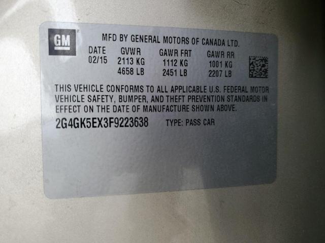 2G4GK5EX3F9223638 - 2015 BUICK REGAL 米色 照片 12