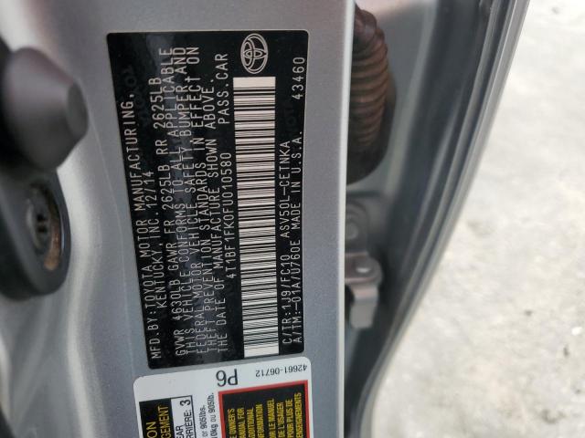 4T1BF1FK0FU010580 - 2015 TOYOTA CAMRY LE SILVER photo 12