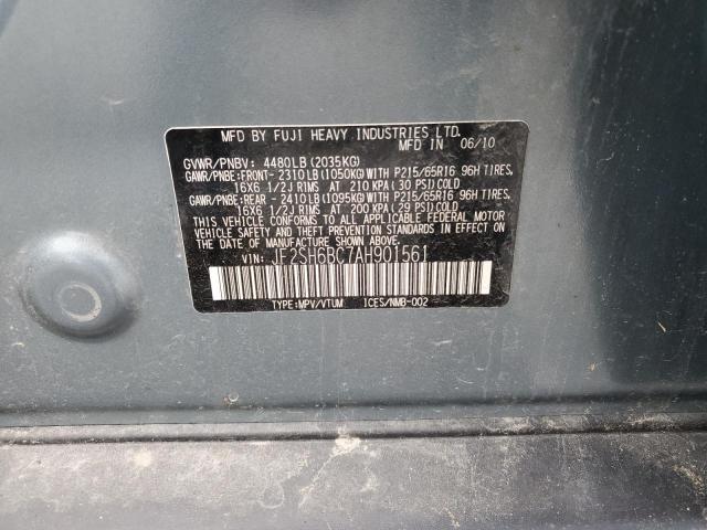 JF2SH6BC7AH901561 - 2010 SUBARU FORESTER XS Morski zdjęcie 12