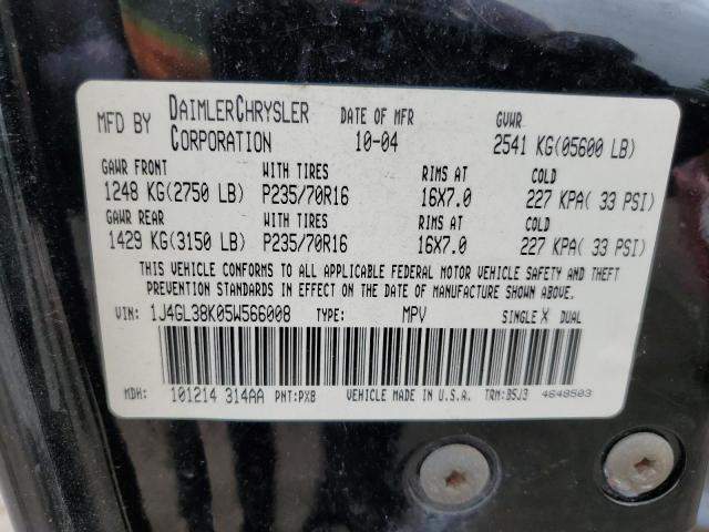 1J4GL38K05W566008 - 2005 JEEP LIBERTY RENEGADE 黑色 照片 14