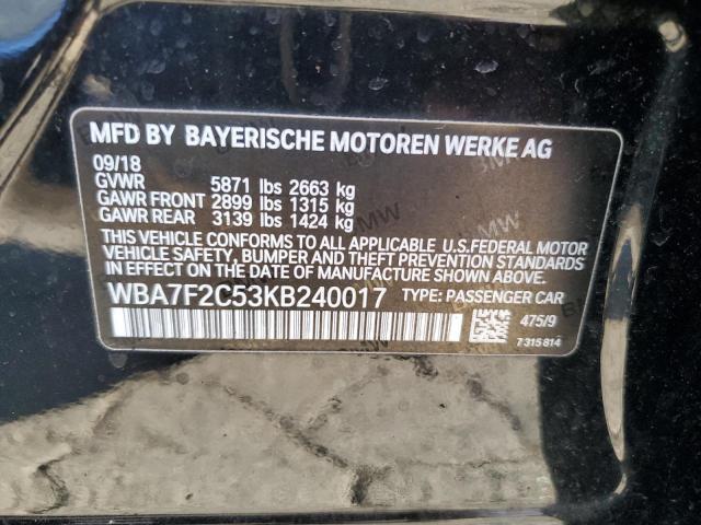 WBA7F2C53KB240017 - 2019 BMW ALPINA B7 XI BLACK photo 12