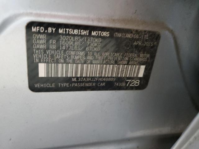 ML32A3HJ2FH048889 - 2015 MITSUBISHI MIRAGE DE SILVER photo 12