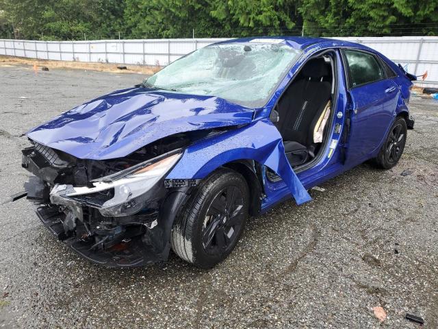 KMHLM4AJ9NU016323 - 2022 HYUNDAI ELANTRA BLUE BLUE photo 1